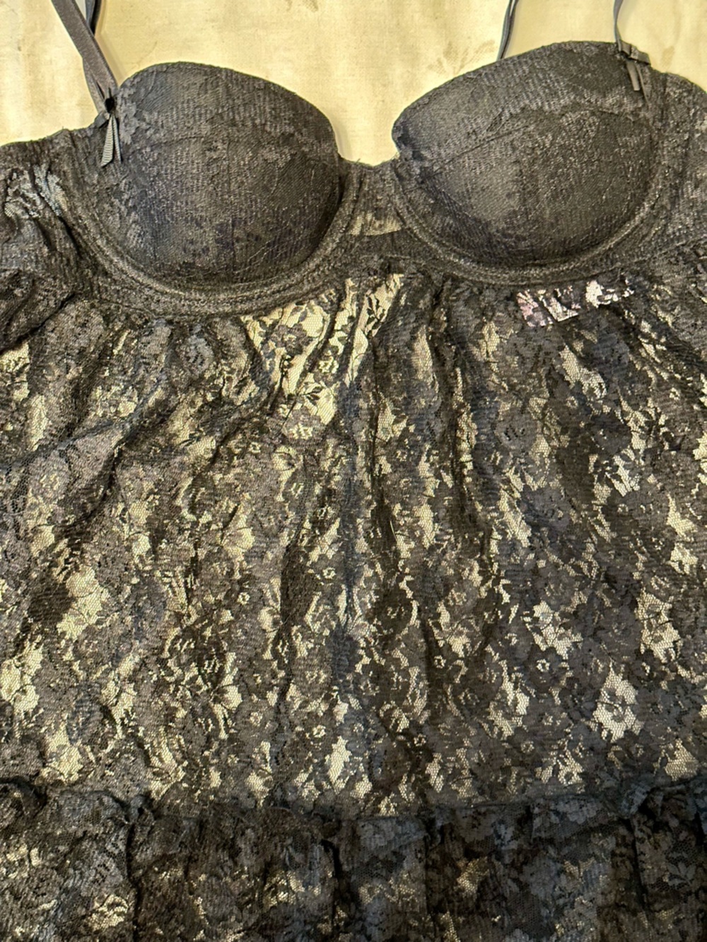 Victoria's Secret Black Lace Babydoll Chemise